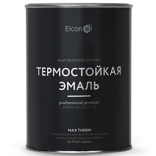 Эмаль термостойкая Elcon Max Therm 700 градусов белая 0,8 кг