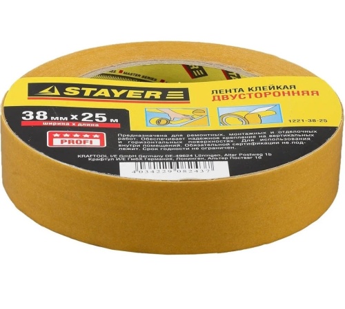 Лента клейкая Stayer Profi 1221-38-25 38 мм 25 м