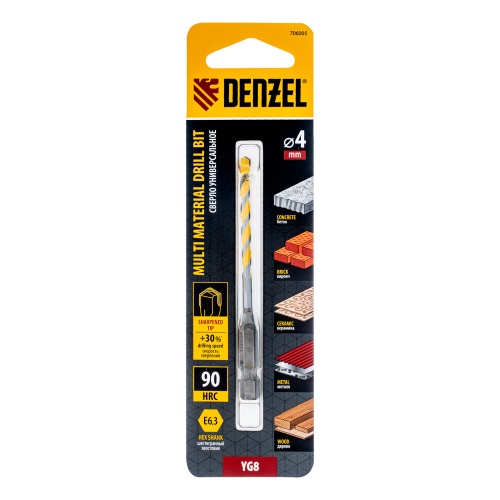 Сверло универсальное, Multi cut, 4 мм Denzel фото 5