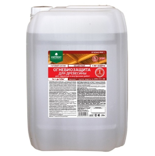 Огнебиозащита для древесины Prosept Огнебио Prof l 1 007-20бц бесцветная 20 л Огнебиозащита для древесины Prosept Огнебио Prof l 1 007-20бц бесцветная 20 л