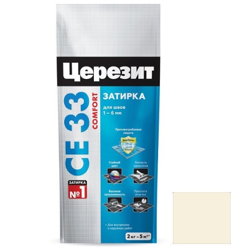 Затирка цементная для узких швов Ceresit СЕ33 Comfort Натура 2 кг