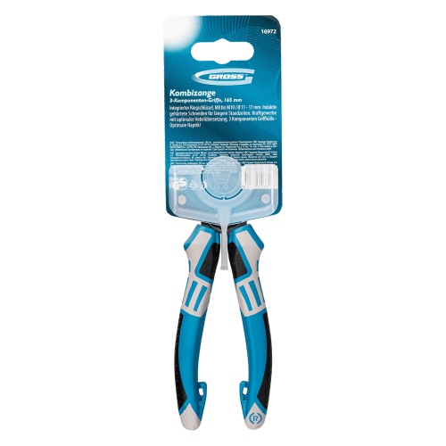 Плоскогубцы комбинированные 165 мм, трехкомпонентные рукоятки Gross фото 7