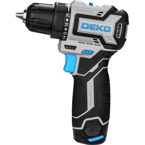 Аккумуляторная бесщеточная компактная дрель-шуруповерт DEKO Loner 12V PRO в кейсе, 12В, 2x3.0Ач 085-1011 фото 3 Аккумуляторная бесщеточная компактная дрель-шуруповерт DEKO Loner 12V PRO в кейсе, 12В, 2x3.0Ач 085-1011 фото 3