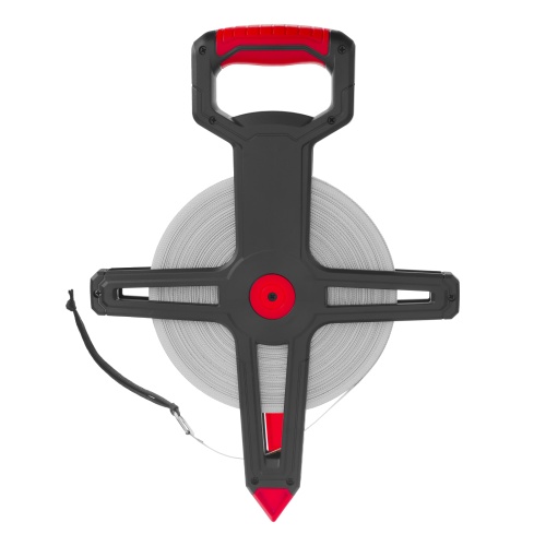 Рулетка геодезическая 100 м х 12,5 мм, открытый корпус, фиберглассовая лента Matrix фото 5