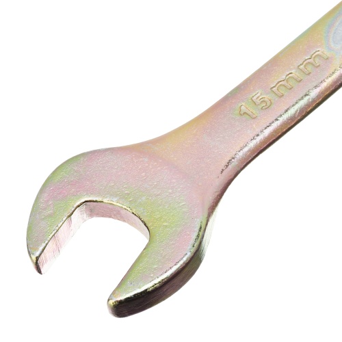 Ключ комбинированный, 15 мм, желтый цинк Сибртех фото 3 Ключ комбинированный, 15 мм, желтый цинк Сибртех фото 3