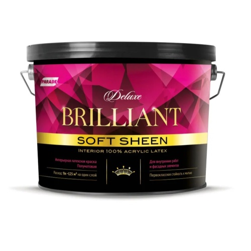 Краска интерьерная Parade Deluxe Brilliant soft sheen База C 9 л
