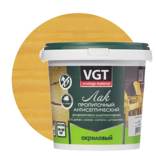 Лак пропиточный с антисептиком VGT дуб 0,9 кг Лак пропиточный с антисептиком VGT дуб 0,9 кг