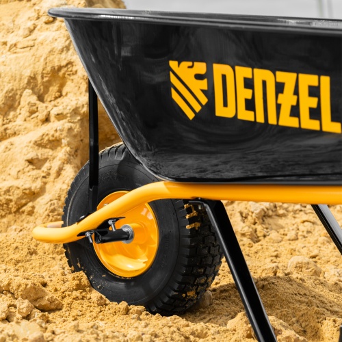 Тачка строительная, усиленная, объем 130 л, 230 кг, колесо 15х6.00-6 Denzel фото 15