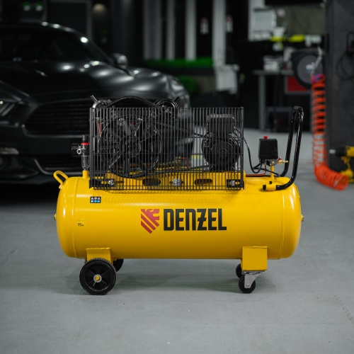 Компрессор воздушный BCV2300/100, ременный привод, 2.3 кВт, 100 литров, 440 л/мин Denzel фото 18