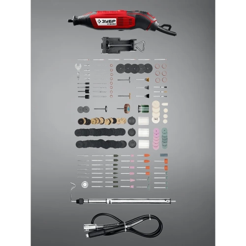 Набор мини-насадок с гравером ЗУБР 245 предметов, 160 Вт ЗГ-160-H245 фото 8