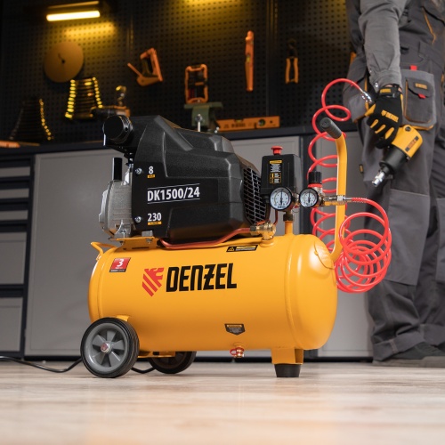 Компрессор воздушный DK1500/24, Х-PRO 1.5 кВт, 230 л/мин, 24 л Denzel фото 50