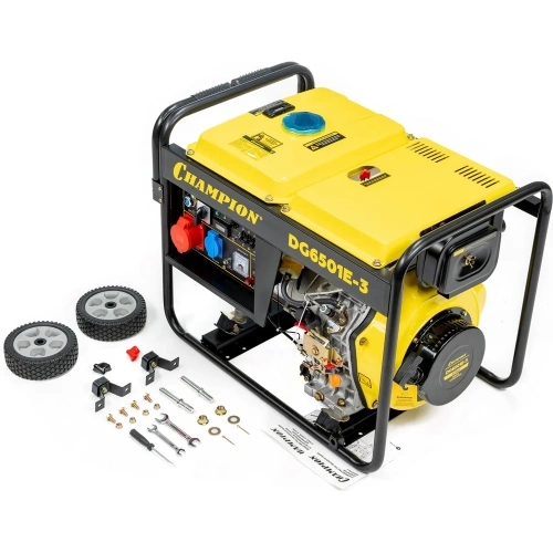 Генератор дизельный CHAMPIOND G6501E-3 400В 6,2/6,8 кВА 8,9 лс, 12,5 л, 12V эл.стартер, колеса, счетчик VIDG6501E-3 фото 9