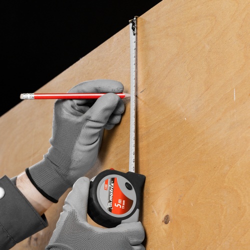 Рулетка Continuous fixation,5 м х 19 мм,двухкомпонентный корпус,плавная фиксация Matrix фото 10