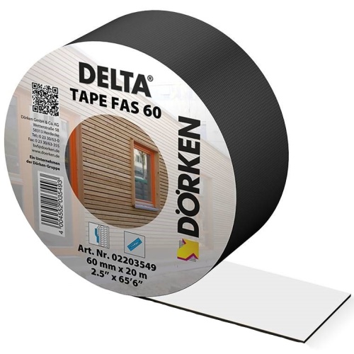 Лента односторонняя Delta Tape Fas 60 для проклейки нахлёстов фасадных мембран 20 м х 60 мм Лента односторонняя Delta Tape Fas 60 для проклейки нахлёстов фасадных мембран 20 м х 60 мм