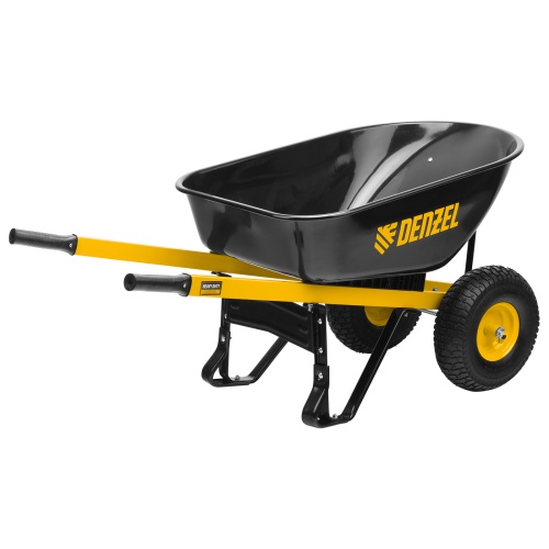 Тачка строительная, усиленная, объем 140 л, 250 кг, двухколесная, колесо 15х6.00-6 Denzel фото 2