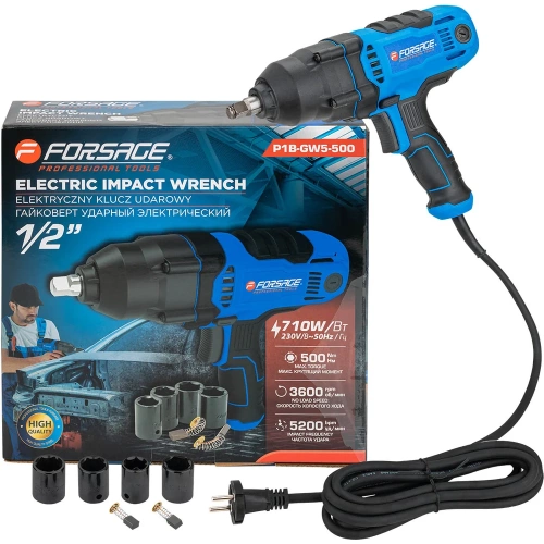 Гайковерт ударный электрический 1/2 710Вт Forsage F-P1B-GW5-500(65921) фото 11 Гайковерт ударный электрический 1/2 710Вт Forsage F-P1B-GW5-500(65921) фото 11
