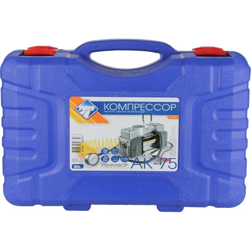 Компрессор Nova Bright АК-75 двухпоршневой, до 75 л/мин., 150 PSI, 12В, пластиковый кейс с инструментами 36448 фото 10