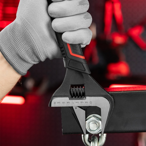 Ключ разводной, тонкие губки, фосфатированный, двухкомпонентная рукоятка, 250 мм, PRO Matrix фото 8