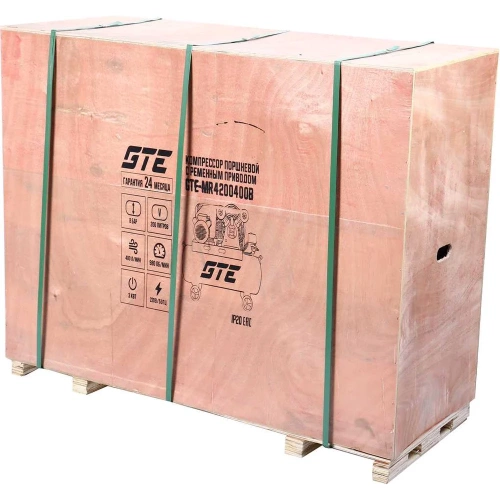 Компрессор поршневой с ременным приводом GTE 220В, ресив. 200л, 400л/мин. -MR4200400B GTE-MR4200400B фото 8