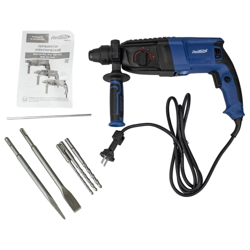 Перфоратор электрический Redbo RHD-26/1150 (1150Вт, 26мм, три режима, 2,6Дж, 0-1100об/мин, кейс) 39837 фото 9