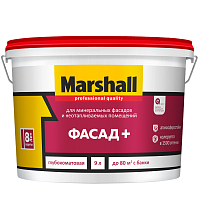 Краска фасадная Marshall Фасад+ база BC глубокоматовая 9 л
