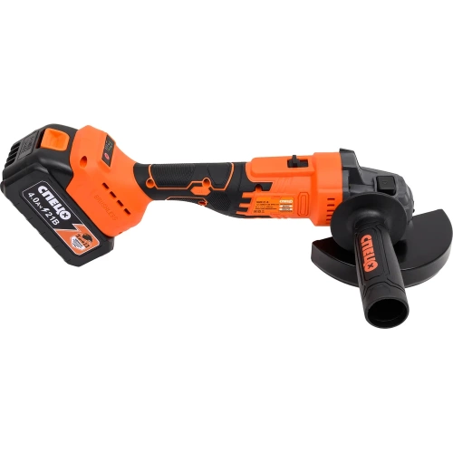 Шлифмашина угловая аккумуляторная СПЕЦ БШУ-21-Б (бесщеточный двигатель), 125мм, 5500-9000об/мин, 21В, 2 аккум Ли-Ион, 4,0Ач, зу 4,0ч СПЕЦ-4128 фото 4 Шлифмашина угловая аккумуляторная СПЕЦ БШУ-21-Б (бесщеточный двигатель), 125мм, 5500-9000об/мин, 21В, 2 аккум Ли-Ион, 4,0Ач, зу 4,0ч СПЕЦ-4128 фото 4