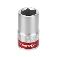 Головка торцевая, 14 мм, шестигранная, CrV, под квадрат 1/2, хромированная Matrix