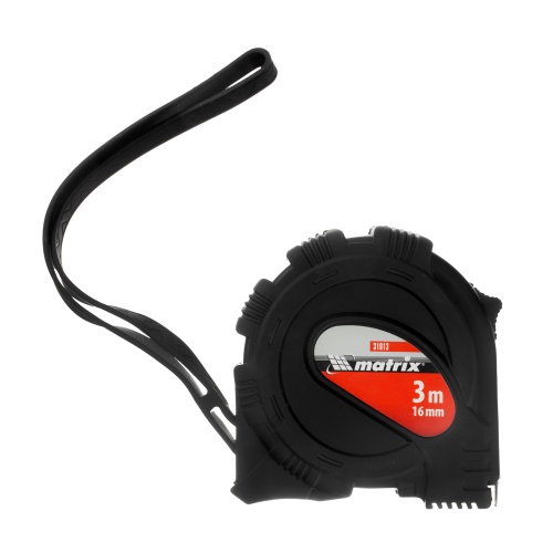 Рулетка Black,3 м х 16 мм,обрезиненный корпус Matrix фото 4