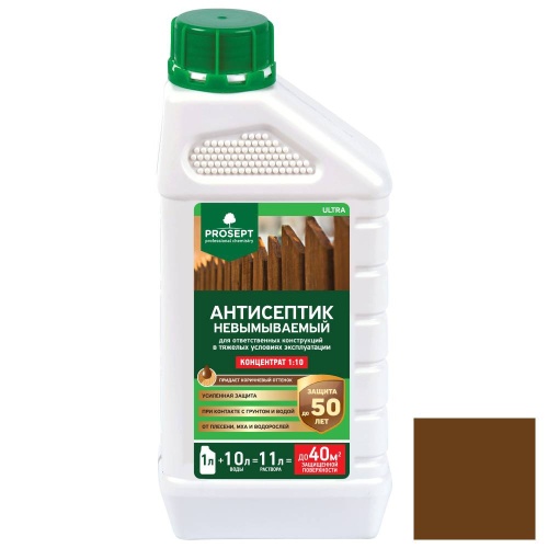 Антисептик невымываемый Prosept Ultra 061-1 коричневый концентрат 1:10 1 л
