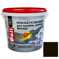 Краска резиновая Dali для кровли, цоколя,фасада коричневая 6 кг