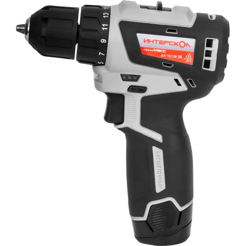 Бесщеточная аккумуляторная дрель-шуруповерт Интерскол МиниМАКС ДА-10/12В 38 Li-ion, кейс, 2 аккум., 2,5Ач, ЗУ 757.2.2.45 Бесщеточная аккумуляторная дрель-шуруповерт Интерскол МиниМАКС ДА-10/12В 38 Li-ion, кейс, 2 аккум., 2,5Ач, ЗУ 757.2.2.45