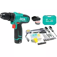 Аккумуляторная дрель-шуруповерт DCA 1 АКБ 2.0 А*ч, в кейсе ADJZ1202 (TYPE TD)