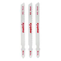 Полотна для электролобзика  по дереву, 3 шт, T111B, 75 x 2 мм, HCS Matrix