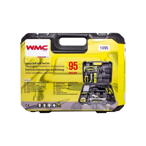 Набор инструментов WMC TOOLS 95 предметов, дрель ударная , набор бит, сверло плоск, уровень ,ножовка ,кл разводной ,рулетка ,ножовка ,уровень ,нож, комплект метиз WMC-1095(50786) фото 9 Набор инструментов WMC TOOLS 95 предметов, дрель ударная , набор бит, сверло плоск, уровень ,ножовка ,кл разводной ,рулетка ,ножовка ,уровень ,нож, комплект метиз WMC-1095(50786) фото 9