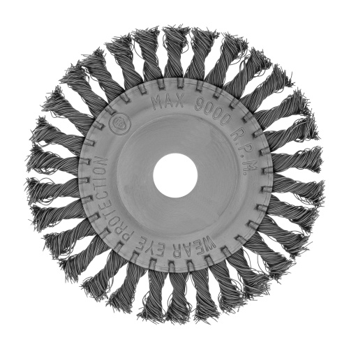 Щетка для УШМ 150 мм, посадка 22.2 мм, плоская, крученая металлическая проволока Сибртех фото 2
