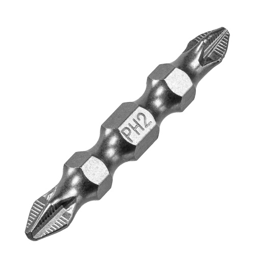 Бита двухсторонняя, PH2-PZ2 х 45 мм, сталь S2, 10 шт. Denzel фото 3
