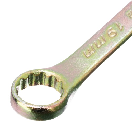 Ключ комбинированный, 19 мм, желтый цинк Сибртех фото 4
