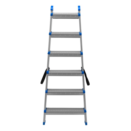 Стремянка двухсторонняя 6 ступеней, сталь профиль, стальные ступени, Сибртех фото 4