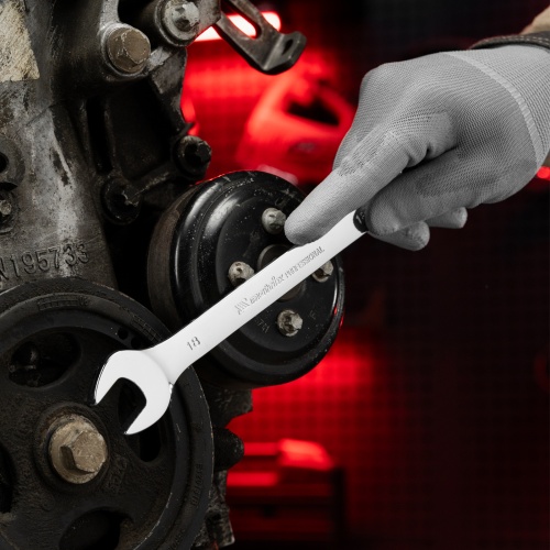 Ключ комбинированный трещоточный, 18 мм, CrV, зеркальный хром Matrix Professional фото 6