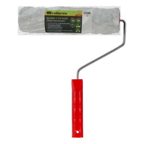 Валик "Искусственный мех", в сборе, 250 мм, D 48 мм, D ручки 6 мм, крепление шплинтом Сибртех фото 6