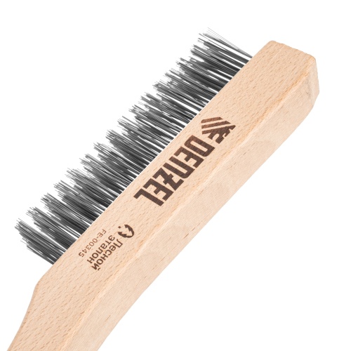 Щетка зачистная 4-х рядная, прямая проволока из нержавеющей стали с деревянной ручкой, EFP// Denzel фото 5 Щетка зачистная 4-х рядная, прямая проволока из нержавеющей стали с деревянной ручкой, EFP// Denzel фото 5