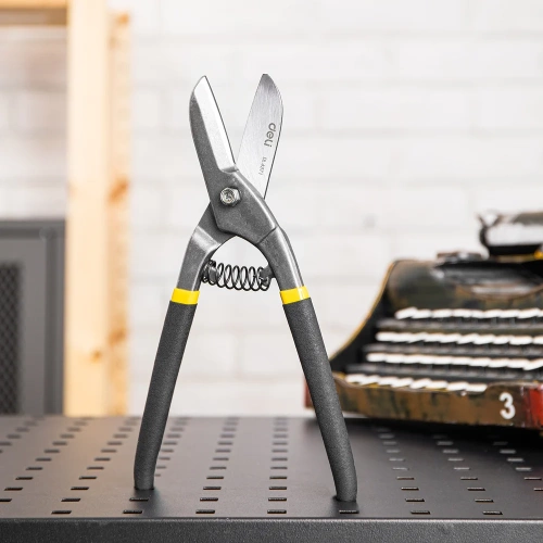 Ножницы по металлу DELI dl4371 прямые, легированная сталь, двухкомпонентная рукоять 118718 фото 11