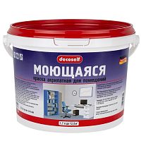 Краска моющаяся Pufas Decoself морозостойкая белая 1,71 л/2,7 кг