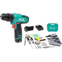Аккумуляторная дрель-шуруповерт DCA 2 АКБ 2.0 А*ч, в кейсе ADJZ1202i (TYPE TS)