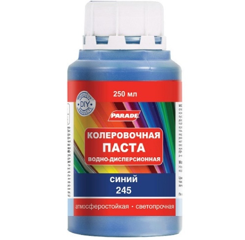 Колер водно-дисперсионный Parade Classic №245 синий 0,25 л