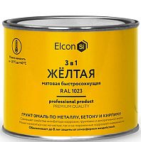 Грунт-эмаль по ржавчине Elcon 3 в 1 матовая Ral 1023 жёлтая 0,4 кг