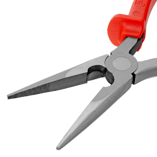 Длинногубцы прямые Econom, 200 мм, шлифованные, пластмассовые рукоятки Matrix фото 4