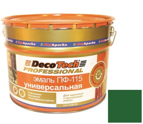 Эмаль DecoTech Professional ПФ-115 Ral 6002 зеленая глянцевая 10 кг