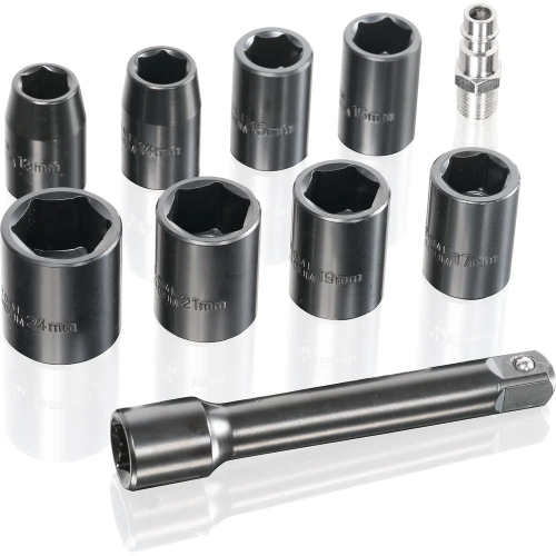 Пневматический ударный гайковерт KraftWell 1/2 с комплектом ударных головок, 780 Нм KRW750IW-T фото 5 Пневматический ударный гайковерт KraftWell 1/2 с комплектом ударных головок, 780 Нм KRW750IW-T фото 5