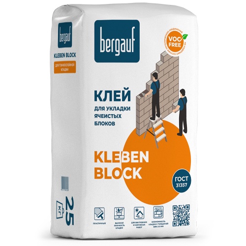 Клей для ячеистых блоков Bergauf Kleben Block